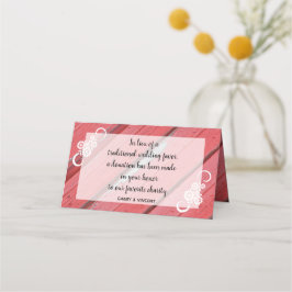 Red Barn Flowers Wood Weddenschap Favors Plaatskaartje