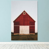 RED BARN GROTE QUAD PRINT OP STRETCHETCANVAS (Insitu (Houten vloer))