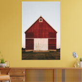RED BARN GROTE QUAD PRINT OP STRETCHETCANVAS (Insitu (Woonkamer))