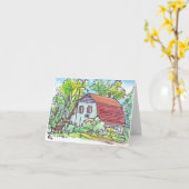 Red Barn House Kaart (Gele Bloem)