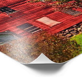 Red Barn in het najaar Foto Afdruk (Hoek)