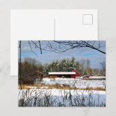 Red Barn in Winter New Hampshire Feestdagenkaart (Voorkant / Achterkant)