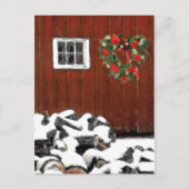 Red Barn Kerstmis Feestdagenkaart (Voorkant)