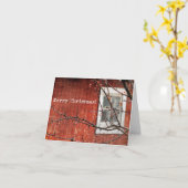 Red Barn Kerstmis Kaart (Gele Bloem)