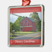 Red Barn-kerstversiering Metalen Ornament (Links)