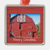 Red Barn-kerstversiering Metalen Ornament (Voorkant)