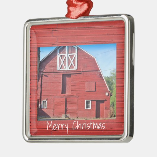 Red Barn-kerstversiering Metalen Ornament (Links)