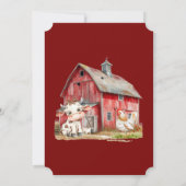 Red Barn Koe Chicken Boy Verjaardagsfeestje Kaart (Achterkant)