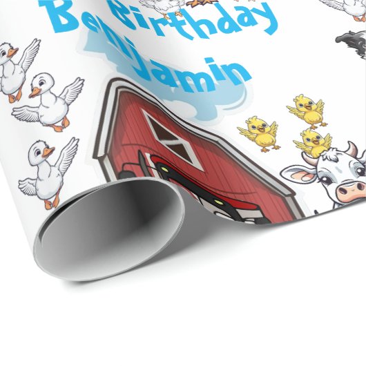 Red Barn Leuke Boerderij Dieren Verjaardagscadeau Cadeaupapier (Rol Hoek)