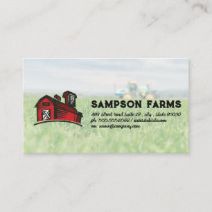 Red Barn Logo Boerderij en tractor Visitekaartje