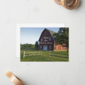 Red Barn met hek country Weddenschap Notitiekaartje (Voorkant / Achterkant in situ)
