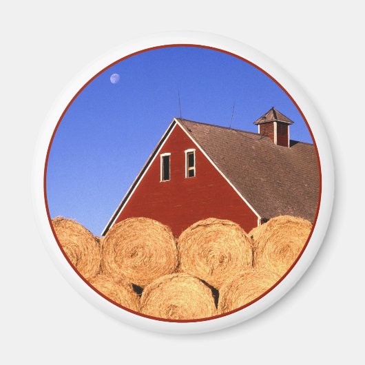 Red Barn Moon Magneet (Voorkant)