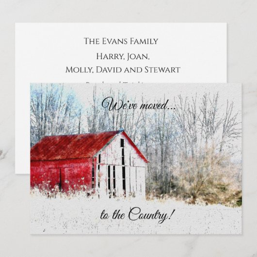 Red Barn Nieuw adres Aankondiging (Voorkant / Achterkant)