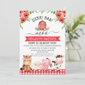 Red Barn Oink Baa Moo Boerderij Baby shower Kaart (Staand voorkant)