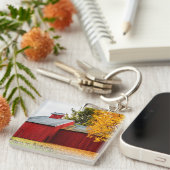 Red Barn op de herfst Acrylische Sleutelhanger (Voorkant Rechts)