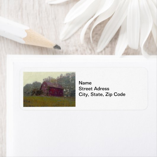 Red Barn op de heuvel Etiket (Insitu)