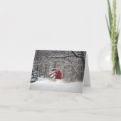 Red Barn op de winterfeestkaart Feestdagen Kaart (Voorkant)
