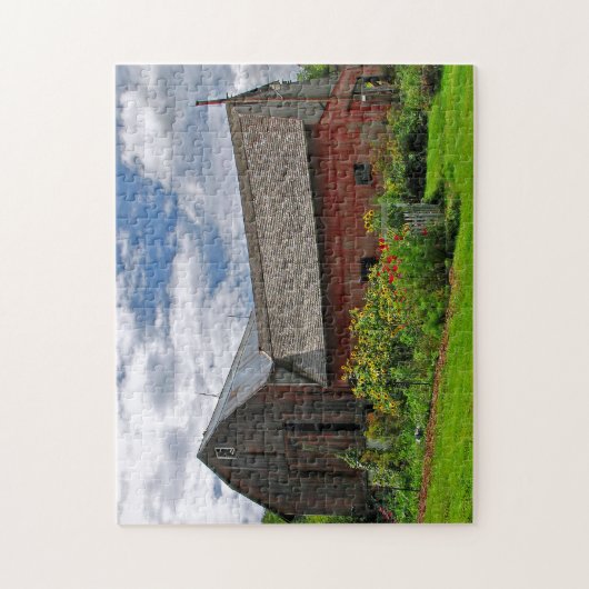 Red Barn op zondagse puzzel Legpuzzel (Verticaal)