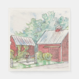 Red Barn Paper Napkin voor feest Servet