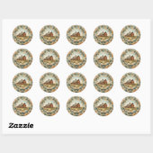 Red Barn Quilt Ronde Sticker (Vel)