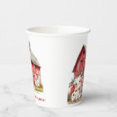 Red Barn Schattigee Koe en Chicken Boy Verjaardags Papieren Bekers (Links)