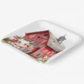 Red Barn Schattigee Koe en Chicken Boy Verjaardags Papieren Bordje (Gebogen)