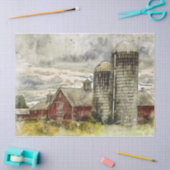 Red Barn Silo op een verlaten Boerderij Tissuepapier (Craft)