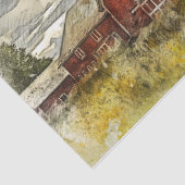 Red Barn Silo op een verlaten Boerderij Tissuepapier (Detail)