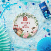 Red Barn Tractor Boerderij Verjaardagsfeestje Papi Papieren Bordje (Feest)