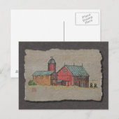 Red Barn & Two Buggies Briefkaart (Voorkant / Achterkant)