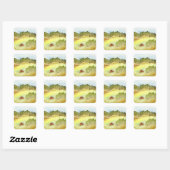 Red Barn Vierkante Sticker (Vel)