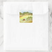 Red Barn Vierkante Sticker (Tas)