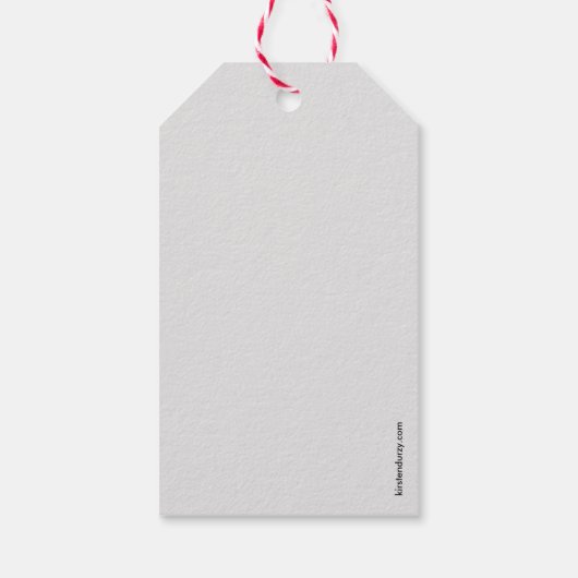 Red Barn White Snow Gift Label Cadeaulabel (Achterkant)