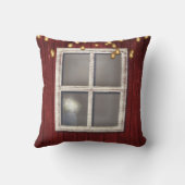 Red Barn Window & Lights Rustic Country Farmhouse Kussen (Achterkant)