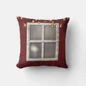Red Barn Window & Lights Rustic Country Farmhouse Kussen (Voorkant)