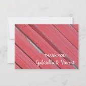 Red Barn Wood Country Weddenschap Notitiekaartje (Voorkant)