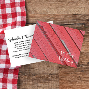 Red Barn Wood Country Weddenschap Save the Date Aankondigingskaart