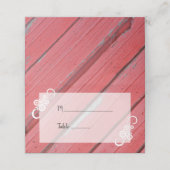 Red Barn Wood en Flowers Country Wedding Plaatskaartje (Buitenkant ongevouwen)