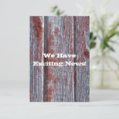 Red Barn Wood Rustic Save the Date (Staand voorkant)