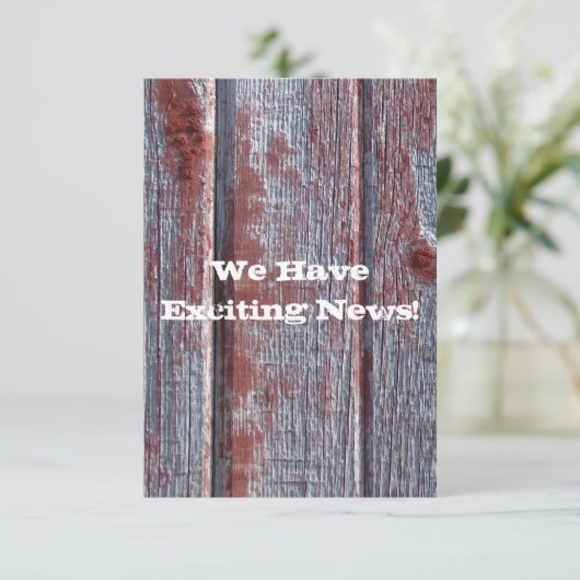 Red Barn Wood Rustic Save the Date (Staand voorkant)