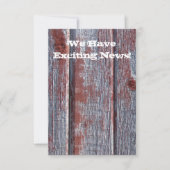 Red Barn Wood Rustic Save the Date (Voorkant)