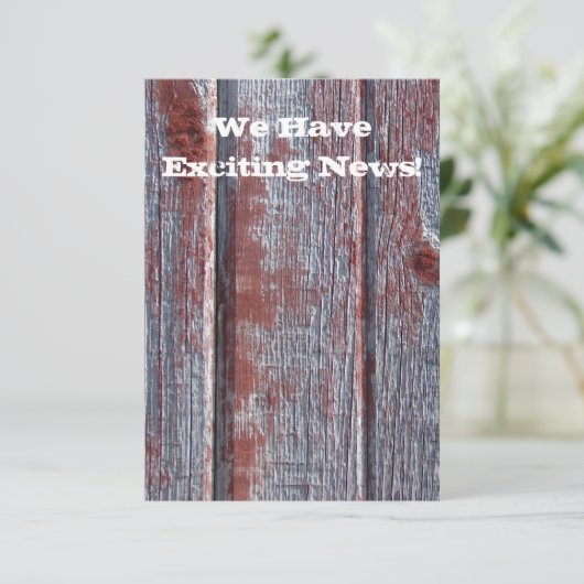 Red Barn Wood Rustic Save the Date (Staand voorkant)