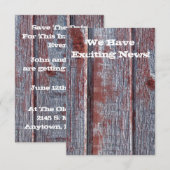 Red Barn Wood Rustic Save the Date (Voorkant / Achterkant)