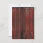Red Barn Wood Rustieke Zonnebloem Bruiloft RSVP Ka (Achterkant)