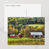 Red Barns Autumn Herfst Virginia Countryside Briefkaart (Voorkant / Achterkant)
