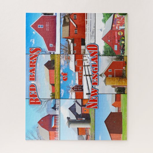 Red Barns of New England Jigzaag Puzzle Legpuzzel (Verticaal)