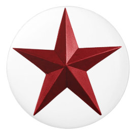 Red Barnstar Round Knob Keramische Knop