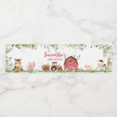 Red Barnyard Boerderij Baby shower Waterfles Etiket (Enkel label)