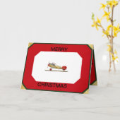 Red Baron Airplane op een Kaart (Gele Bloem)