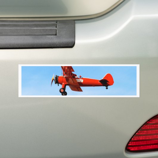 Red Baron Bi Plane Bumpersticker (Op auto)